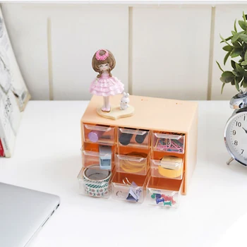 

Mini Plastic Jewelry Storage Box Portable Drawer Earring Sorting Organizer Grid Debris Cabinets Lattice Desktop Office Supplies