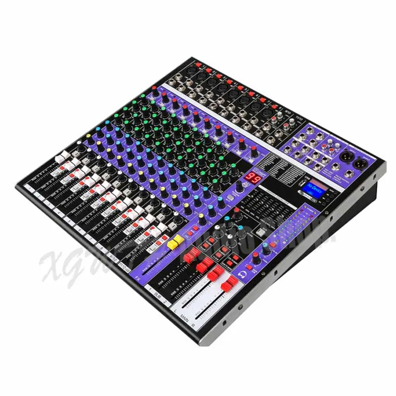 

12 Channel Sound Mixing Console with Bluetooth Record 99 DSP Effect USB Function Professional Audio DJ Mixer