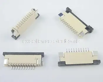 

50 Pcs FPC FFC 1mm Pitch 10 Pin Drawer Type Ribbon Flat Connector Bottom Contact for LCD screen interface of MP3/DVD/Phone