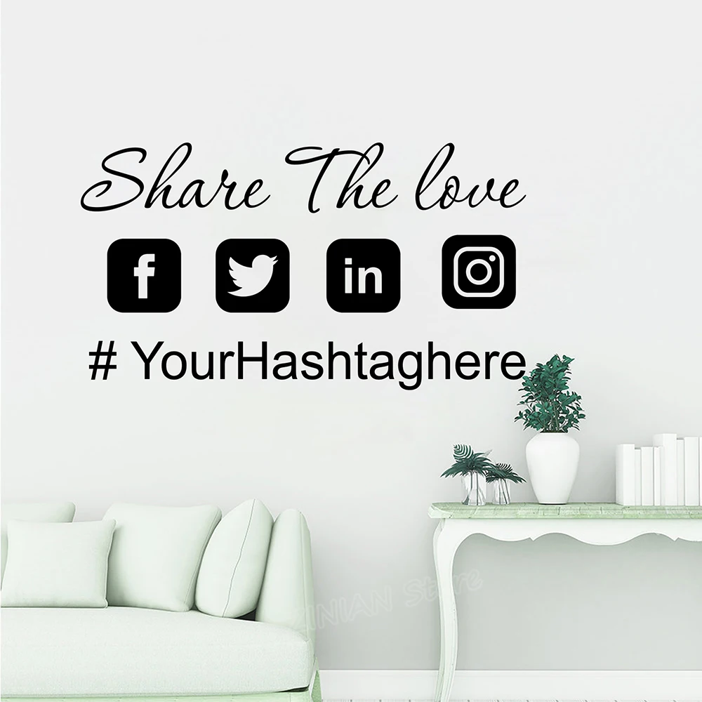 

Custom Hashtag Name Social Media Car Wedding Window Sticker Decal Art,Personalized Instagram Snapchat Twitter Facebook Vinyl