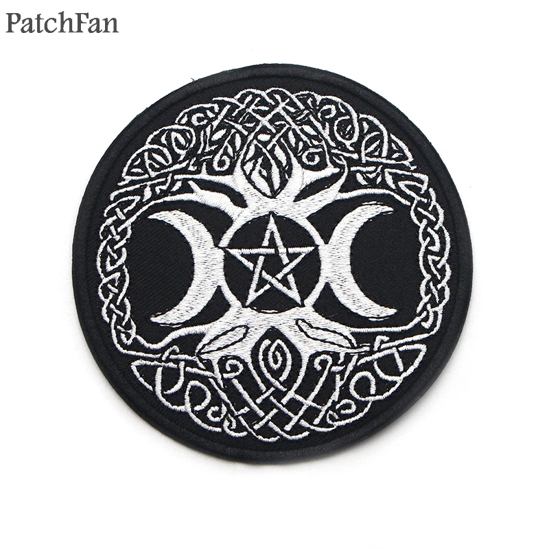 Patchfan подвеска Триединая богиня луны Патчи DIY вышитые значки железа/пришить шляпа