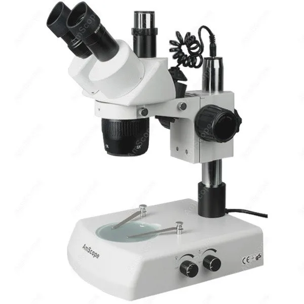 Тринокулярный стереомикроскоп- AmScope поставки 20X-30X-40X-60X Тринокулярный стереомикроскоп с верхней и нижней подсветкой SW-2T24Y