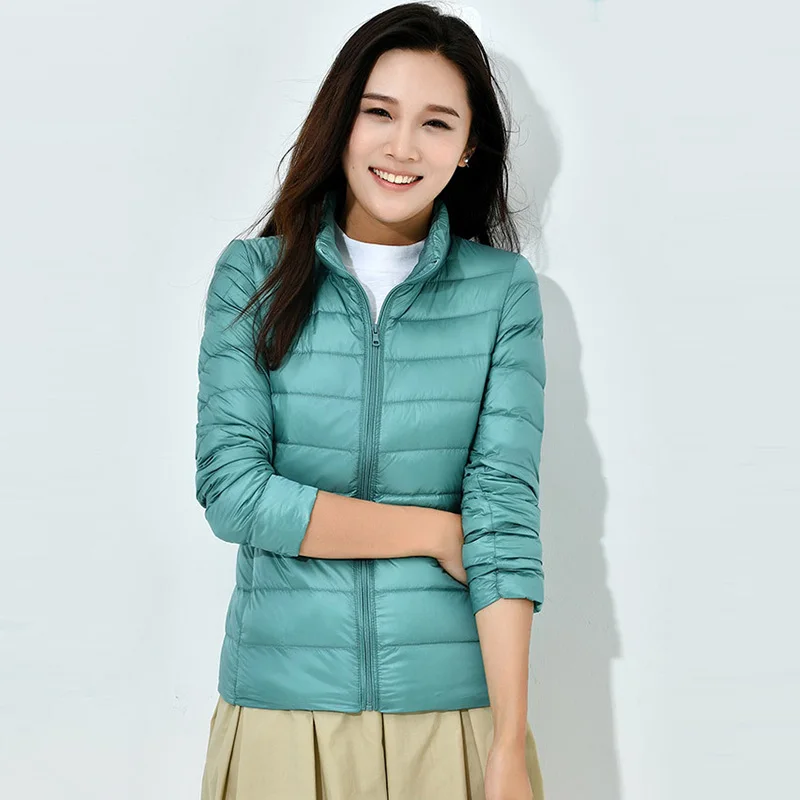 light blue Женские пальто белая утка Подпушка короткий жакет женский пальто ультра легкий тонкий одноцветное Куртки зимнее пальто Портативный модные parkasqh0930 - Цвет: light blue