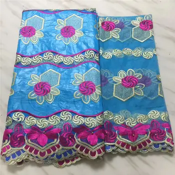 

Latest African Lace Fabric embroidery bazin riche getzner 5yards and 2yards Tulle lace fabric BL1049