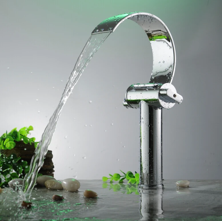 Buy free shipping waterfall deck mounted faucet