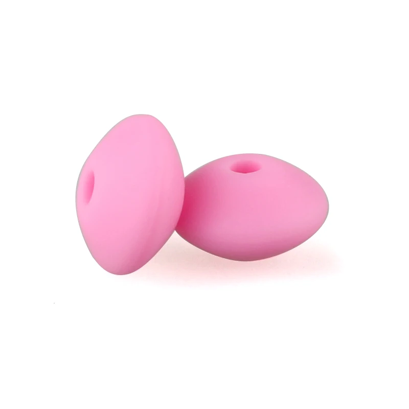Keep& Grow 10 шт Силиконовые чечевицы 12 мм жемчужные Детские Прорезыватели из бисера DIY Прорезыватели для зубов ожерелье аксессуары уход за полостью рта детские товары - Цвет: 16 Pink