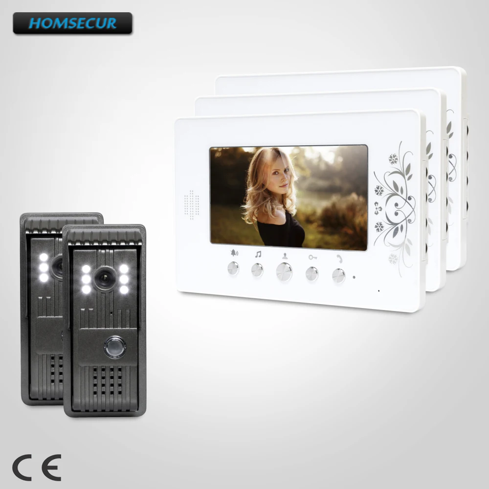 

HOMSECUR 7inch Video Security Door Phone with Intra-monitor Audio Intercom for Apartment : XC003+XM709