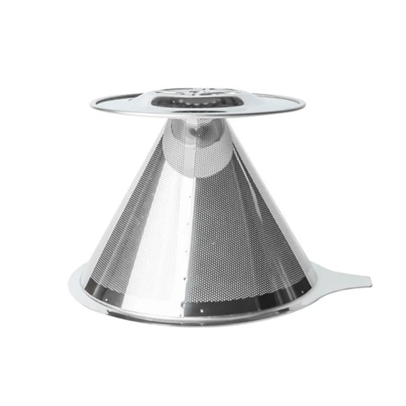 

Stainless Steel Pour Over Coffee Dripper Filter Metal Cone Reusable for Coffee Maker RT99