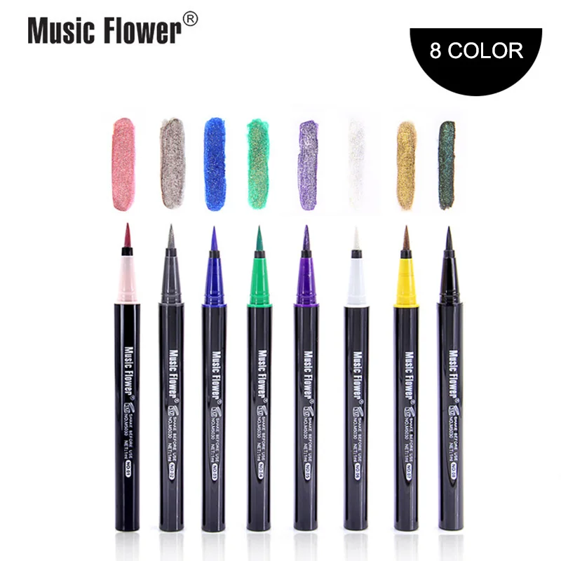 

Glitter Liquid Eyeliner 8 Colors Waterproof Long-lasting Women Makeup Shimmer Eye Liner Pencil Colorful Eyes Cosmetic