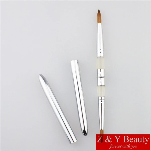 

Size 08,100% Kolinsky Acrylic Nail,Double-end Size 8 and Size 10,Metal Handle Nail Brush