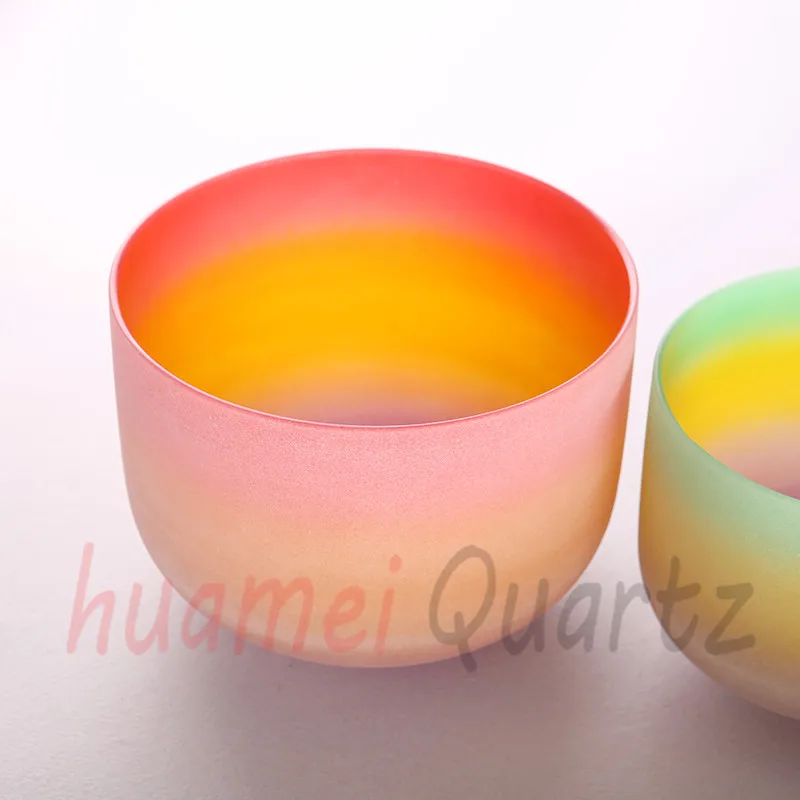 10 inch rainbow bowl frosted quartz crystal singing bowlin Bells