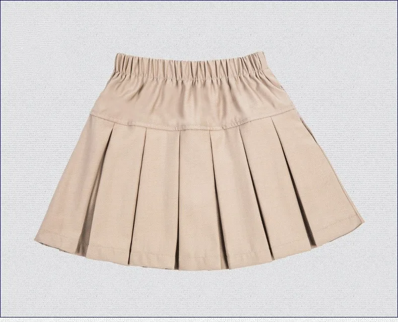 Летние повседневные плиссированные юбки для детей 3, 4, 6, 8, 9, 10, 12, 14 лет, Детская Хлопковая одежда, однотонная школьная юбка для танцев для маленьких девочек