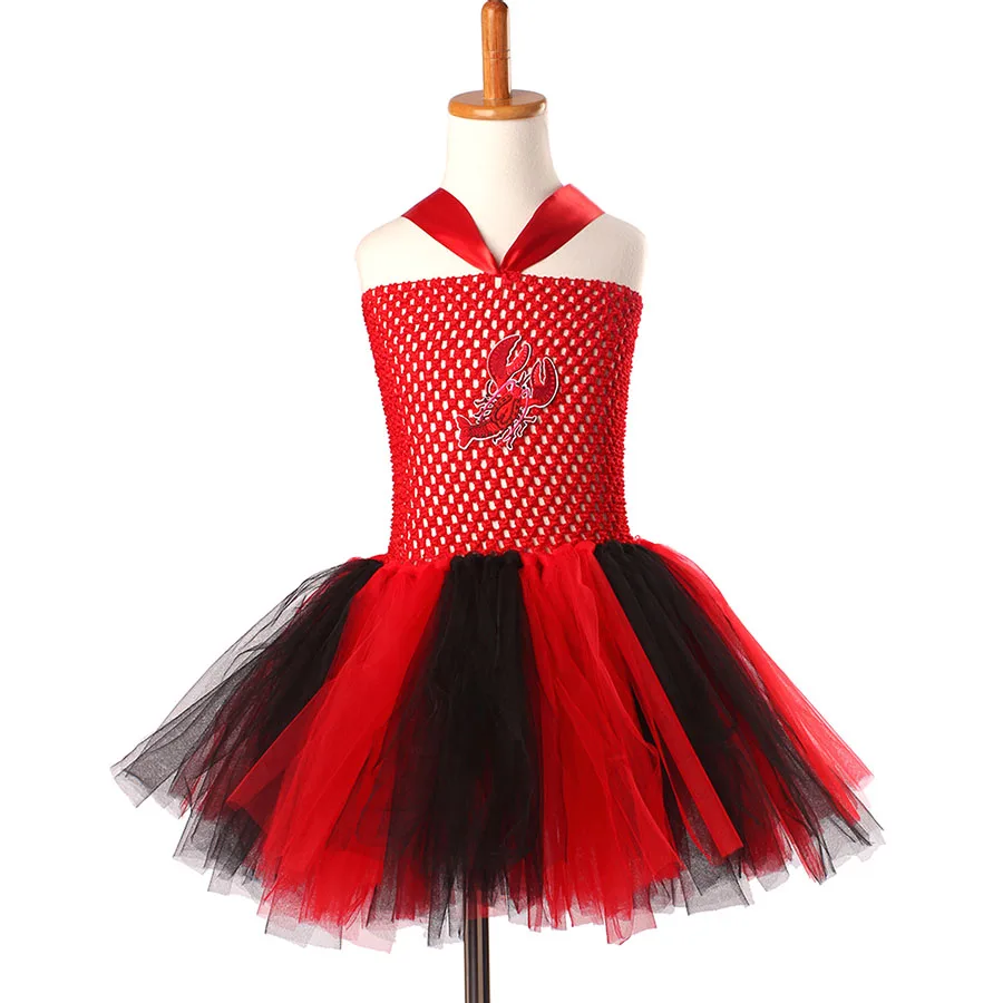 Girls Red Lobster Pattern Tutu Dress Toddlers Princess Summer Fluffy TUTU Clothes Kids Birthday (3)
