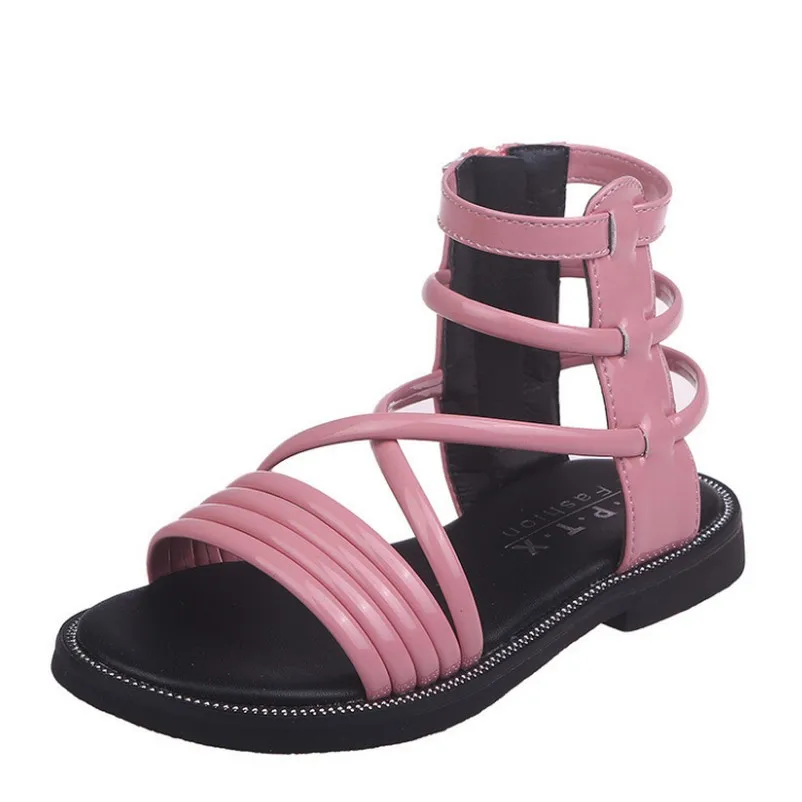 Children Shoes Rome Microfiber Flat Buckle Beach Shoes Gladiator Girls Sandals Kids Summer Cutout Shoes For Girls Casual Sandals Children Shoes Rome Microfiber Flat Buckle Beach Shoes Gladiator Girls Sandals Kids Summer Cutout Shoes For Girls Casual Sandals