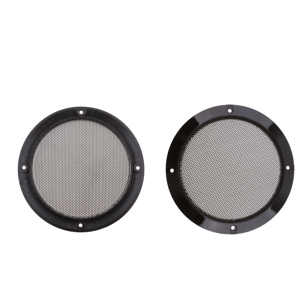 2 Pieces 6.5 Inch Speaker Grills Cover Case with 8pcs Screws for Speaker Mounting Home Audio DIY 184mm Outer Diameter Black