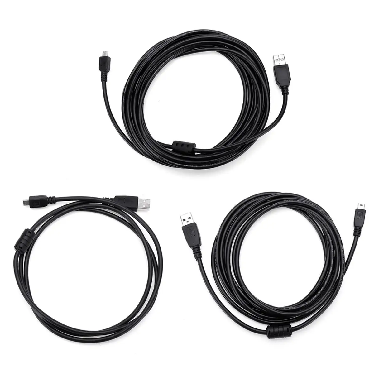 1,5/3/5 м Мини 5 P USB Мощность Зарядное устройство кабель черный Т-типа кабели для передачи данных sony для PS3 игровой контроллер Зарядное устройство кабели