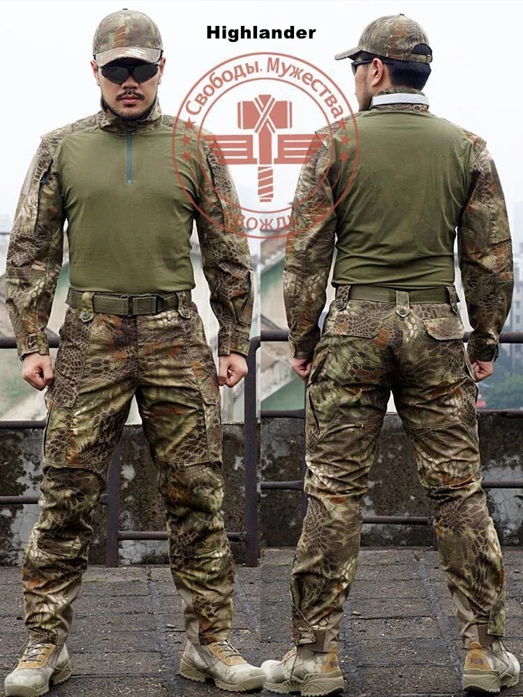 Airsoft tactical combat uniform in kryptek highlander+Free shippingairsoft p90uniform