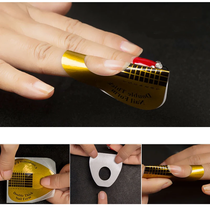 100 шт Набор форм для ногтей u-образная форма для дизайна ногтей Французский акриловый УФ-гель Советы для наращивания формы трафарет для маникюра инструмент для дизайна ногтей