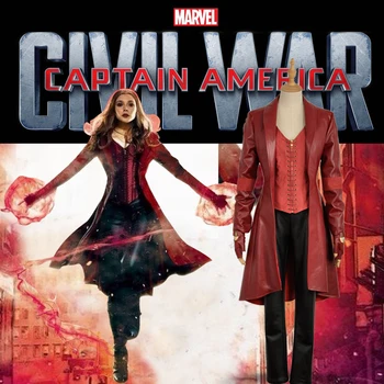 

Captain America 3 : Civil War Costume Wanda Maximoff Scarlet Witch Battleframe Fashion Adult Clothing Cosplay Costume