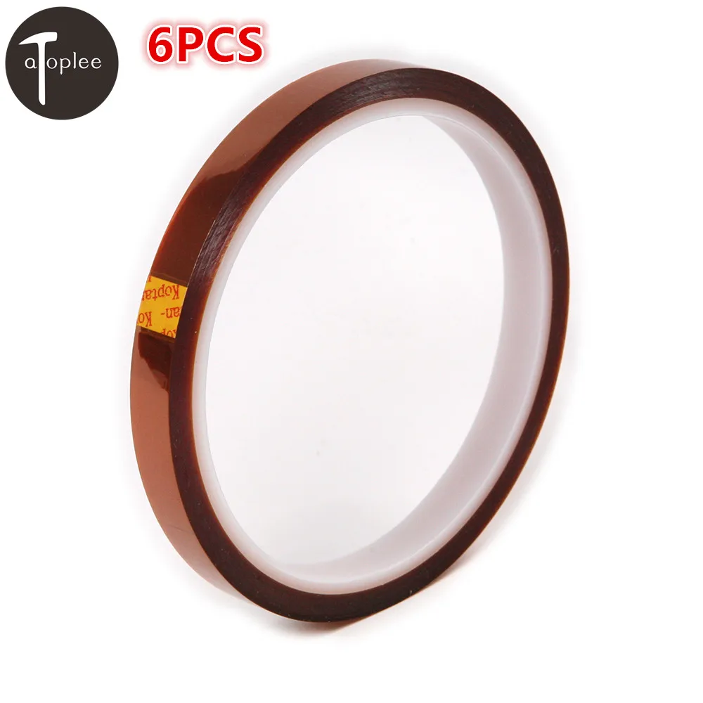 

NEW 6PCS 10mm*33m High Temperature Heat Resistant kapton Tape Polyimide Adhesive Insulation Tape For BGA Repairing