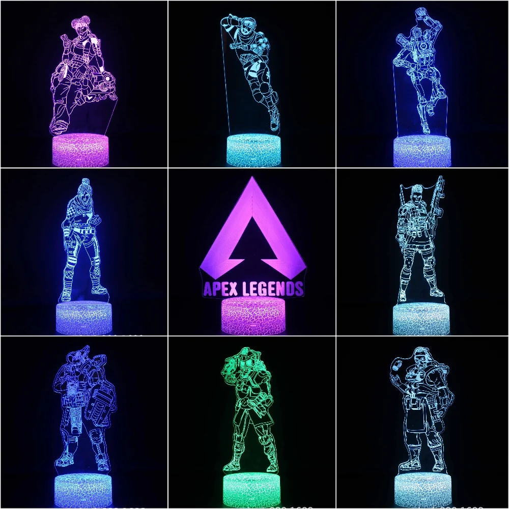  Kids LED Night Lamp APEX Legends Hero Figure Nightlight for Child Bedroom Wraith Pathfinder Octane  - 32996481639