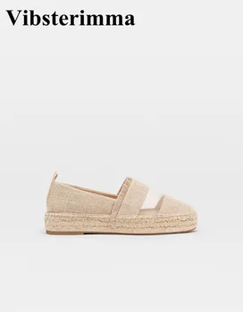 

Vibsterimma Hot 2019 Net Espadrilles Women Loafers Women genuine Leather Shoes Women Flats
