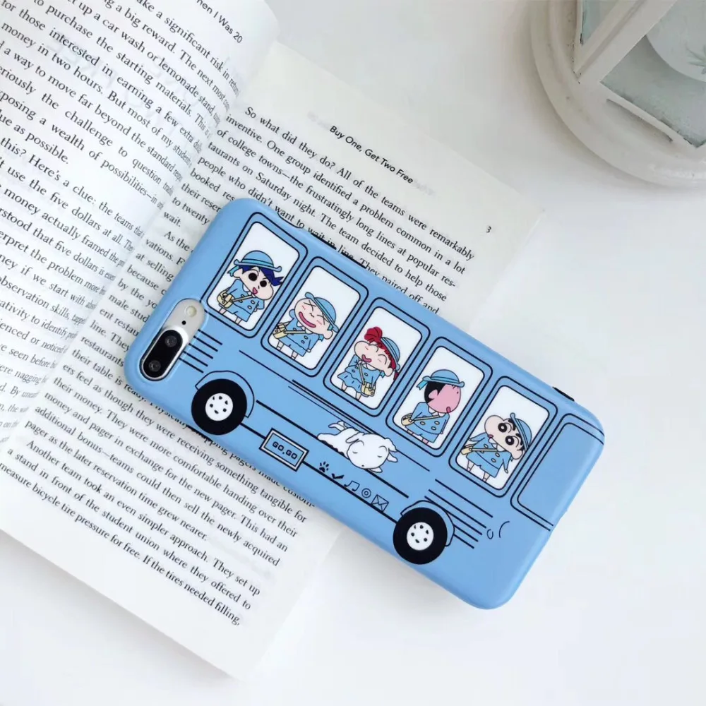 

maosenguoji lovely cartoon Crayon Shinchan bus funny Mobile Phone Case for iphone 6 6s 6plus 7 8 plus X XR XS MAX fashion case