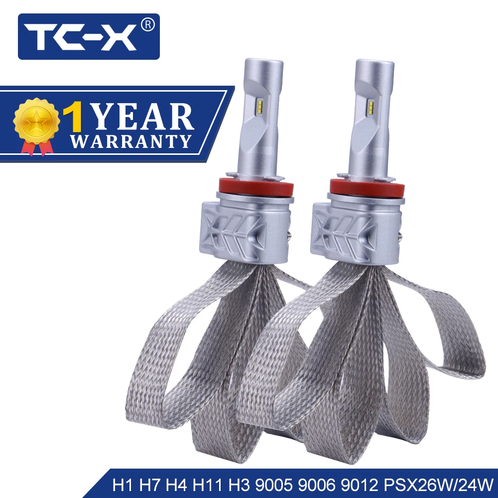 

TC-X H4 H7 H11 LED Headlight Bulbs 9005 9006 Car Led Auto Headlamp H16(EU) PSX24W P13W Luxeon ZES 6500K Headlights ptf Light H3