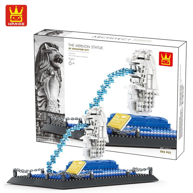 

WANGE The Merlion Architecture Figure Blocks Construction Building Brick Toys For Children Compatible Legoe