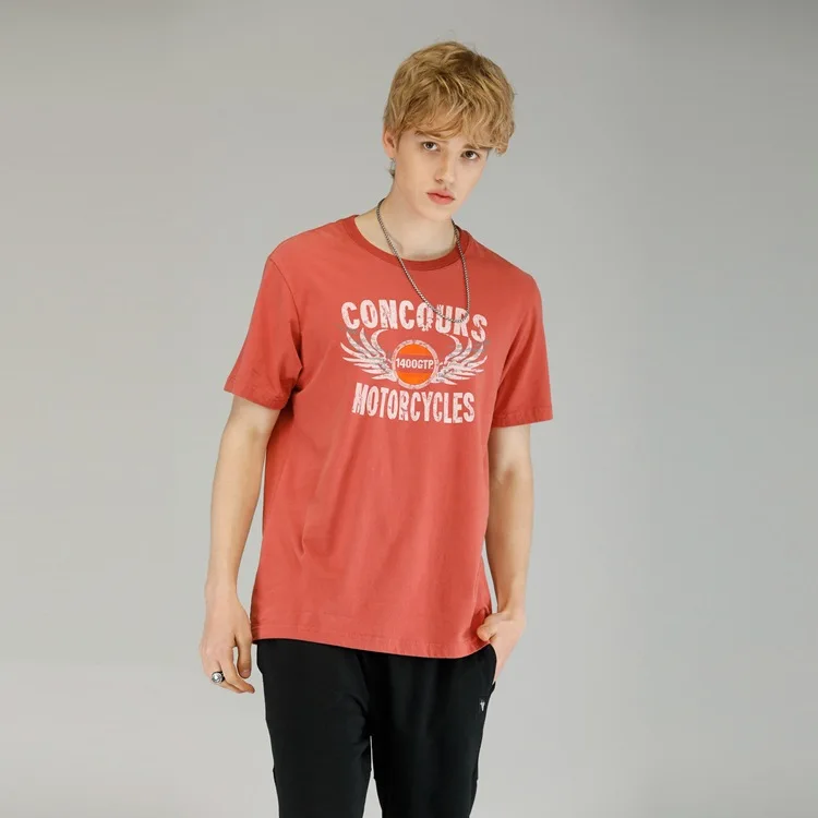 

VanL Men's Cotton Round Neck Short Sleeve T-Shirt Fashion Pattern Print Washable Comfortable Breathable Men's T-Shirt EM9218185