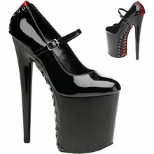 Новинка; летние туфли на высоком каблуке 20 см; пикантные белые танцевальные туфли из лакированной кожи