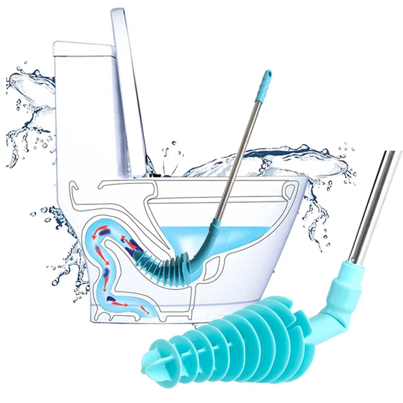 

Flexible Sewer Toilet Plungers Long-handled Rubber Head Dredge Cleaned Toilet Plungers Bathroom Bathtubs Showers Cleaning Tool