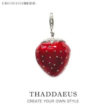 

Pendant Red Strawberry Locket,2019 New Fashion Love Jewelry Europe Bijoux 925 Sterling Silver Accessories Gift For Soul Woman