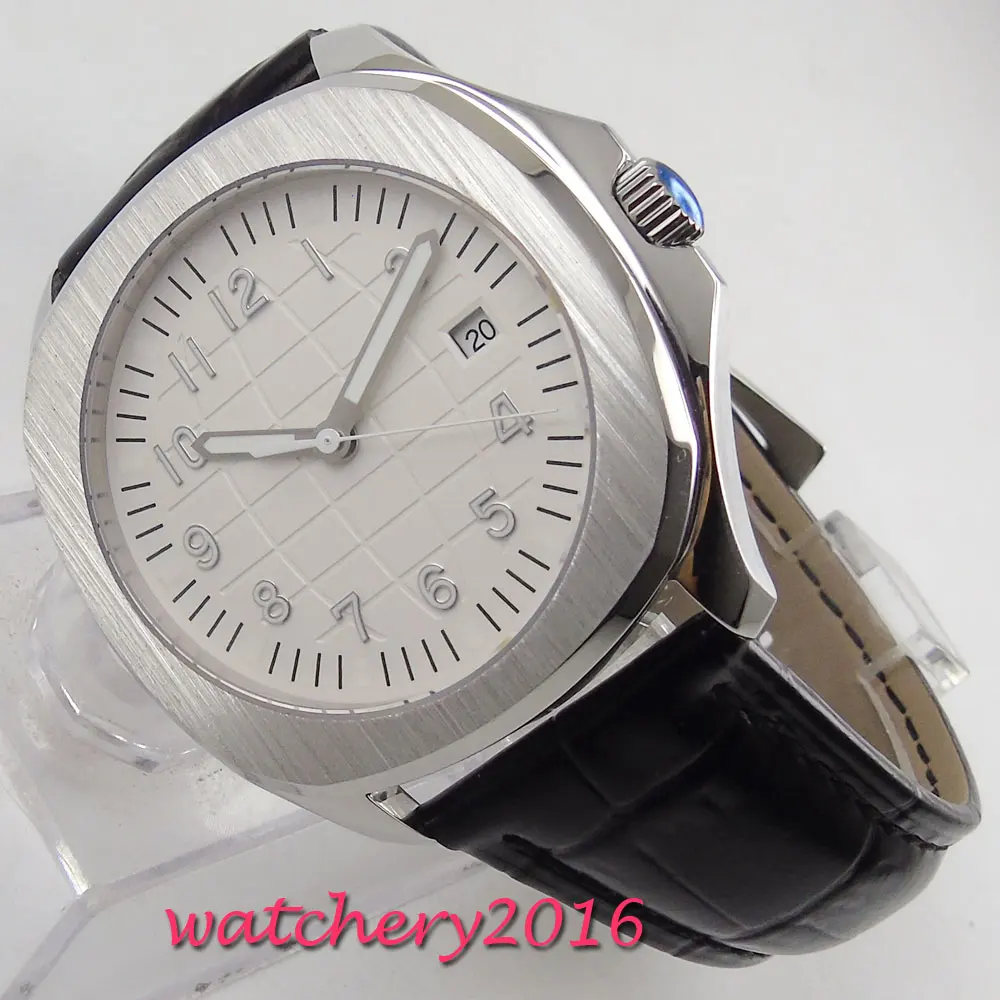 

Bliger Casual White Watches Men Sapphire Top Brand Luxury Military Leather Wrist Watch Man Clock Fashion Automatic Wristwatch