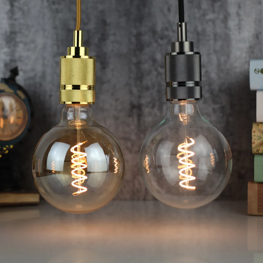 

G125 edison led bulb E27 110V 220V spiral light amber retro saving lamp vintage filament Edison lamp led light chandelier 220V4W