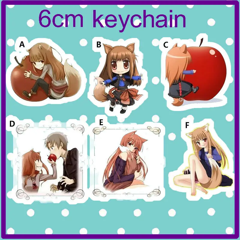 

Anime Spice and Wolf Holo Acrylic Anime Keychain Keyring Strap Figure 6cm Cute