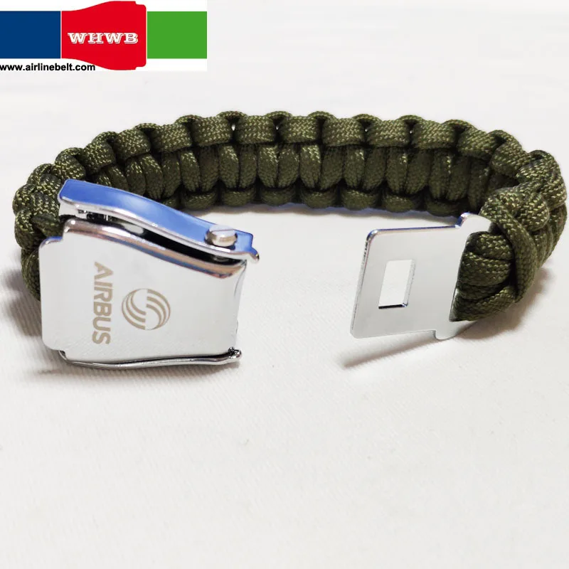 

Airbus Beoing Stainless Steel Airplane Aircraft Airline Seatbelt Buckle Rope Paracord Bracelet Hiking First Aid Kits Parachute
