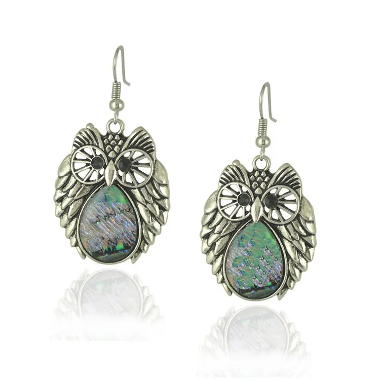 Retro Vintage Owl Earrings Women, Shell Earrings in Drop Earrings from