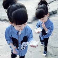Girl’s Character Shirt Jacket 2016 Spring and Autumn 1-234 Year Old Baby Shirt Baby Girl Casual Long Sleeve Shirt In Summer