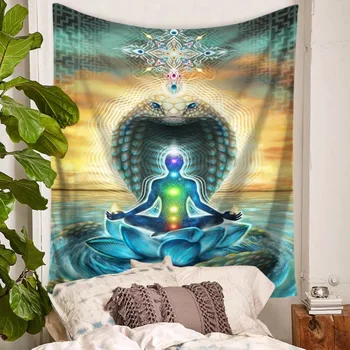 

India Style Buddhism Tapestries Indian Yoga Meditation Watercolor Mandala Wall Hanging Wall Art Trippy Hanging Tapestry