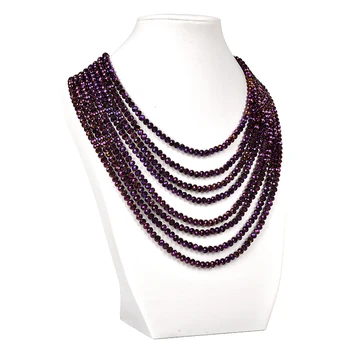 

Brown multi-layered round Synthesis pearl and Glass Crystal gemstone necklace Send out gloss can be given to your lover