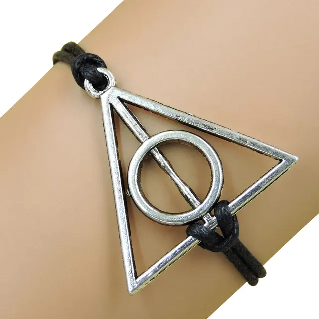 Moda Simple Reliquias muerte Pulsera Brazalete Para Las Multicolor Cuerda Cadena Antique Silver Charm bracelet 610125|bangle size|bracelet barbangle flower - AliExpress