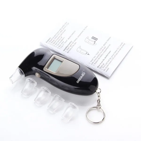 Frete Grátis Chaveiro Alcohol Tester Digital Bafômetro Álcool no ar Expirado Analisar 0.19% Bac Max 2020 6 Automóveis e motos