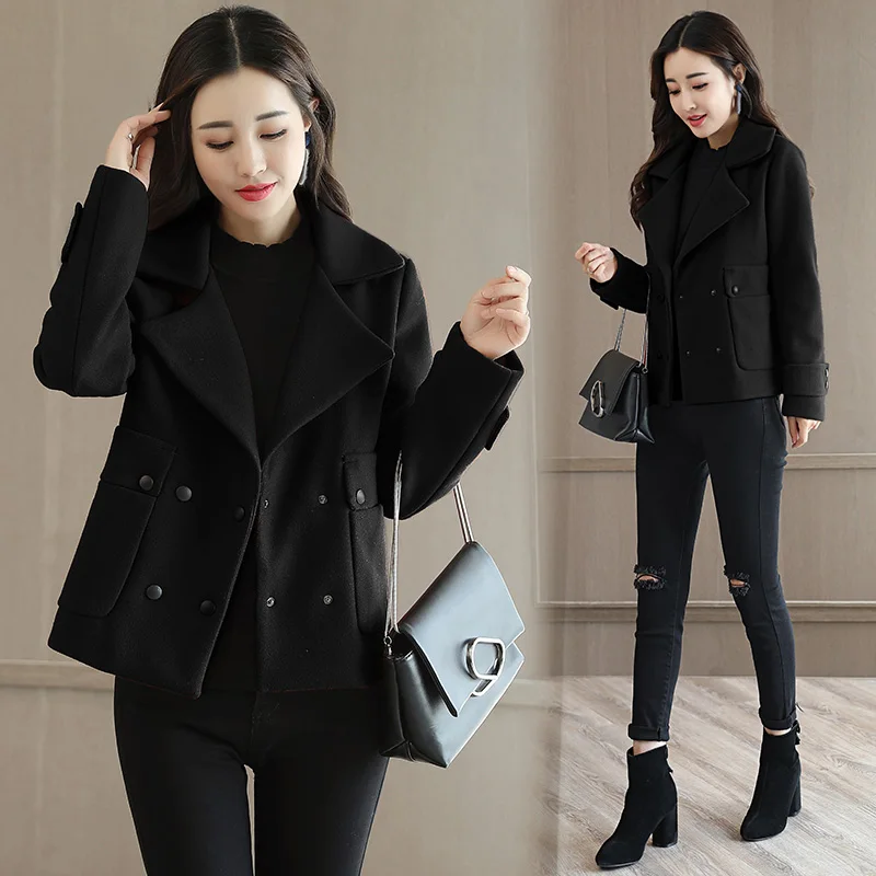 Preise 2019 neue Frühling Herbst frauen Short Windbreaker Jacke Casual Weibliche Woolen Mantel Oberbekleidung V875