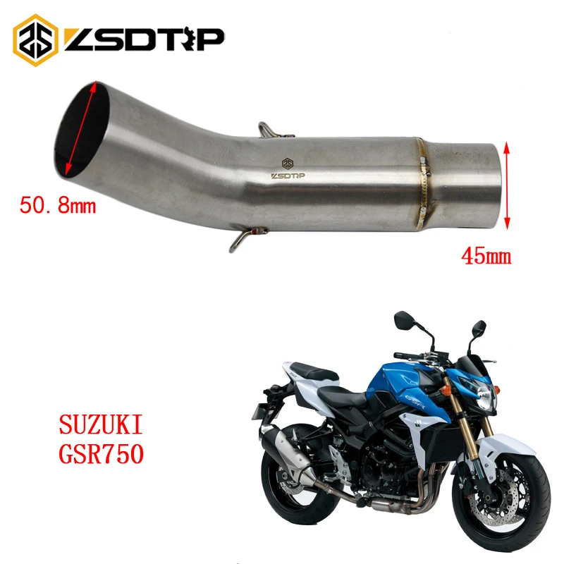 ZSDTRP мотоцикл Выхлопная средняя труба для Suzuki GSR750 без выхлопных газов