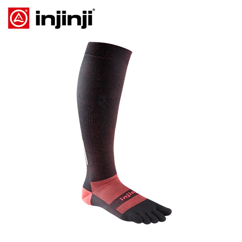 Injinji пять пальцев кроссовки Компрессионные носки Ультра легкие тонкие спортивные для бега COOLMAX впитывающие пот быстросохнущие мужские - Цвет: 251490 BLA