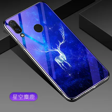 A1 Для Xiaomi Redmi Note 7 чехол Модный синее закаленное стекло задняя крышка для Xiaomi Redmi Note 7 чехлы для телефонов fundas capas 6,3" - Цвет: A1