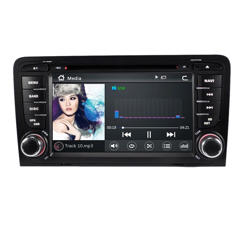 Excellent Aycetry! 2 din Head unit Car multmedia DVD player GPS navigation autoradio For Audi A3 S3 car PC Radio stereo Steering wheel BT 16