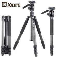 Xiletu L334C S44 Professional Stable Carbon Fiber Birding Tripod and Panoramic Hydraulic Handle Ball Head For Bird Watching