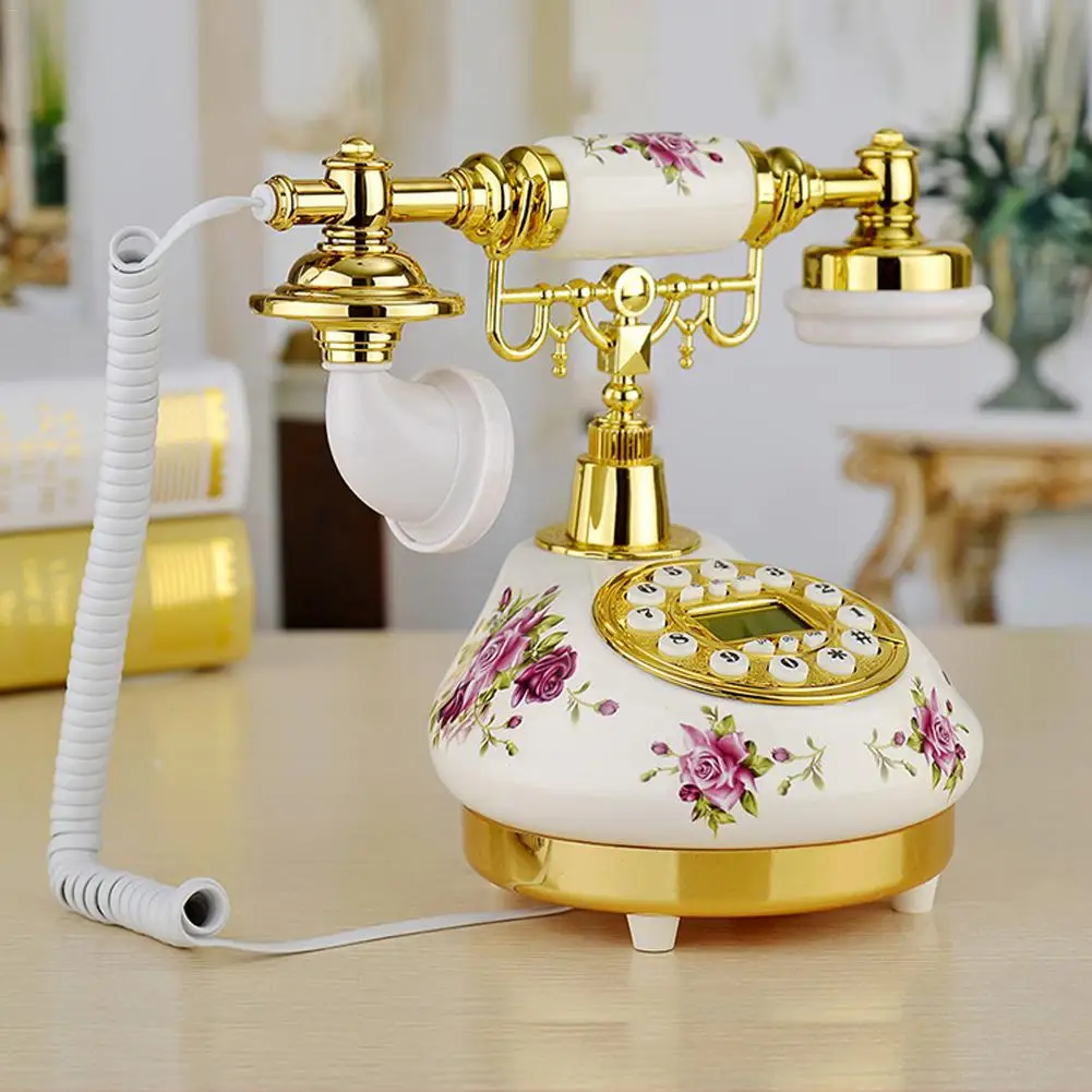 Креативный американский стиль ретро телефон стационарный керамический Европейский высококачественный телефон розовый Настольный телефон для домашнего офиса Декор